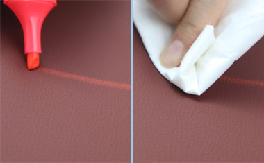 Silicone leather easy cleaning test